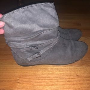 Gray ankle boots